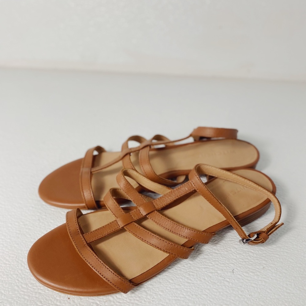 WITCHERY Revolve Leather T-Strap Brown Sandal Size 39